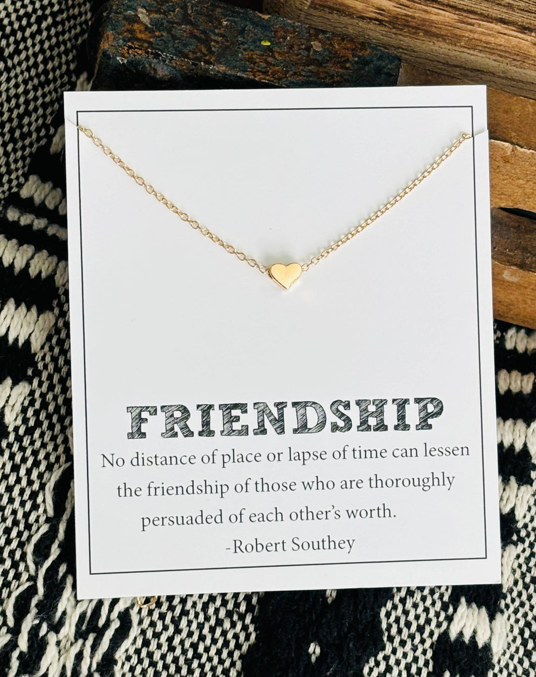 Gold Friendship Heart Necklace