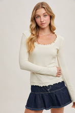 Load image into Gallery viewer, Scoop Neck Long Sleeve Top | Black or Vanilla

