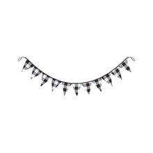 Load image into Gallery viewer, Black + White Check Pennant Garland
