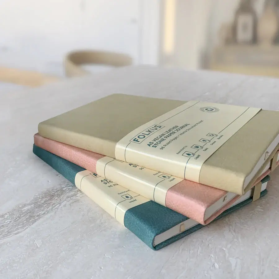 Eleanor - Salmon A5 Stone Paper Journal Vegan Leather