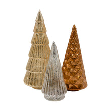 Load image into Gallery viewer, Battery-Operated Trees | Gold, Bronze &amp; Silver Glass Trees
