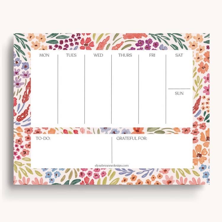 Countryside Blooms Weekly Planner Notepad, 8.5x11 in.