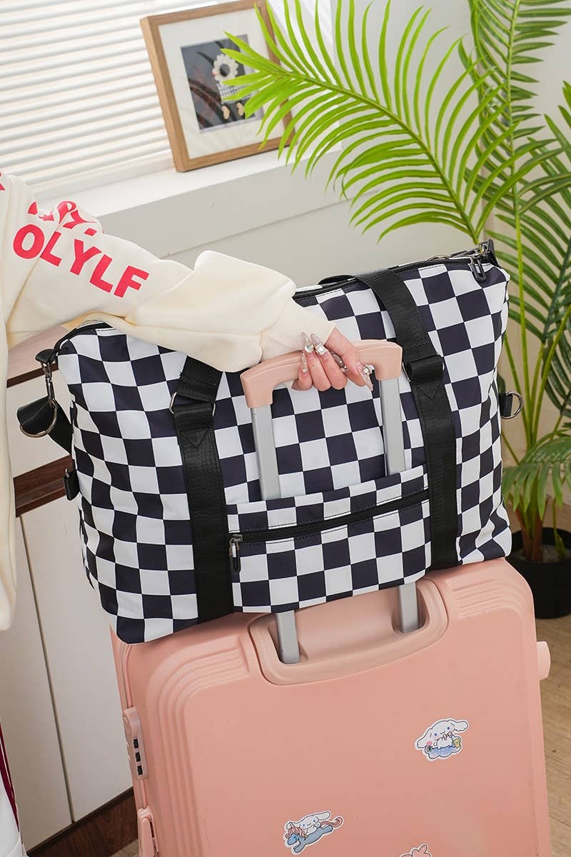 Checkered Travel Duffle Bag