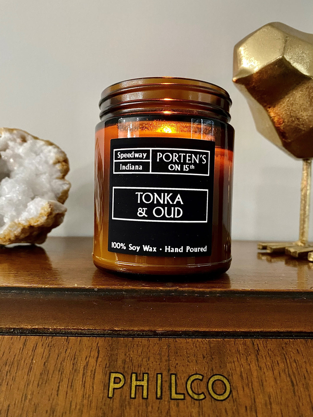 Tonka + Oud Scented Candle