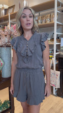 Load and play video in Gallery viewer, The Easy Days Romper | Charcoal
