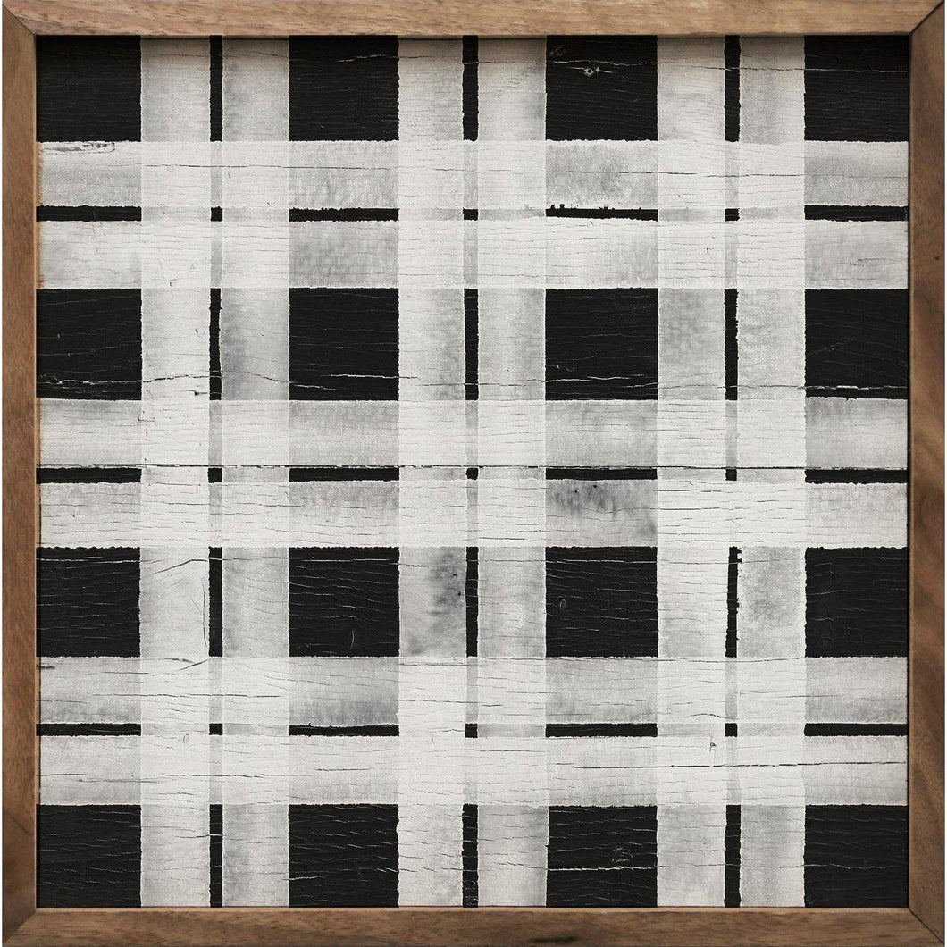 Pattern Weave Plaid Black Sign
