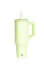 Load image into Gallery viewer, Key Lime 40oz tumbler with handle and straw.
