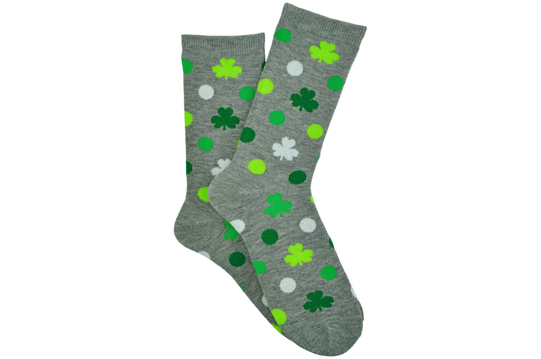 St. Patrick's Day Dots & Clovers Socks