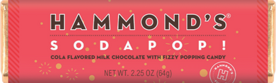 cola flavored milk chocolate candy bar by Hammond's 