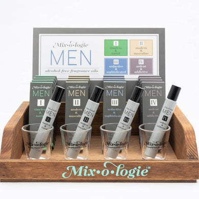 Men's rollerball scents by Mixologie.  Comes in 4 different scents. 