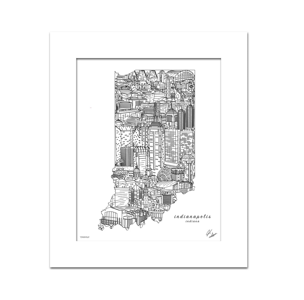 Indianapolis Indiana Print | 11 x 14