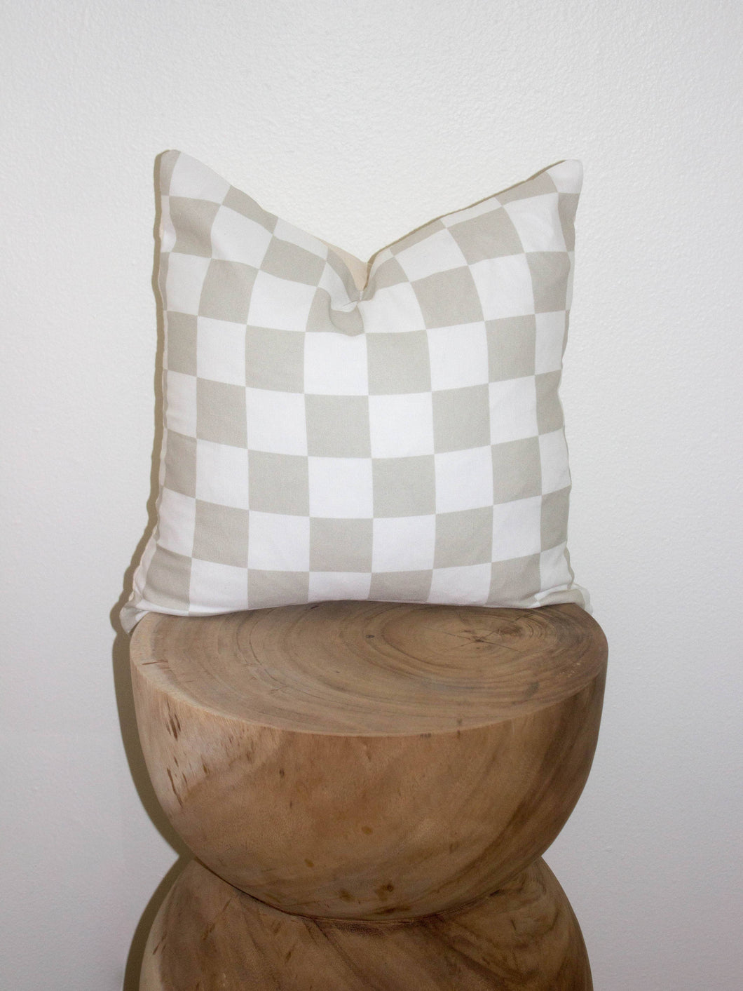 Checker Throw Pillow Cover | Beige