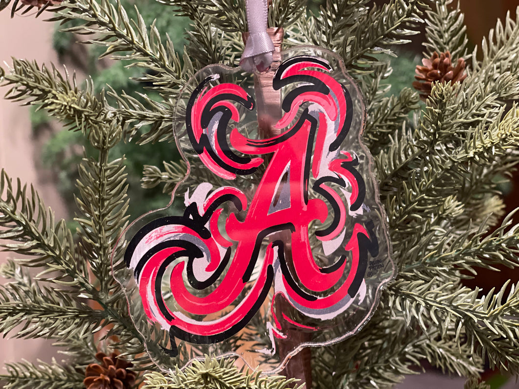 The University of Alabama  “A” Acrylic Ornament by Justin Patten