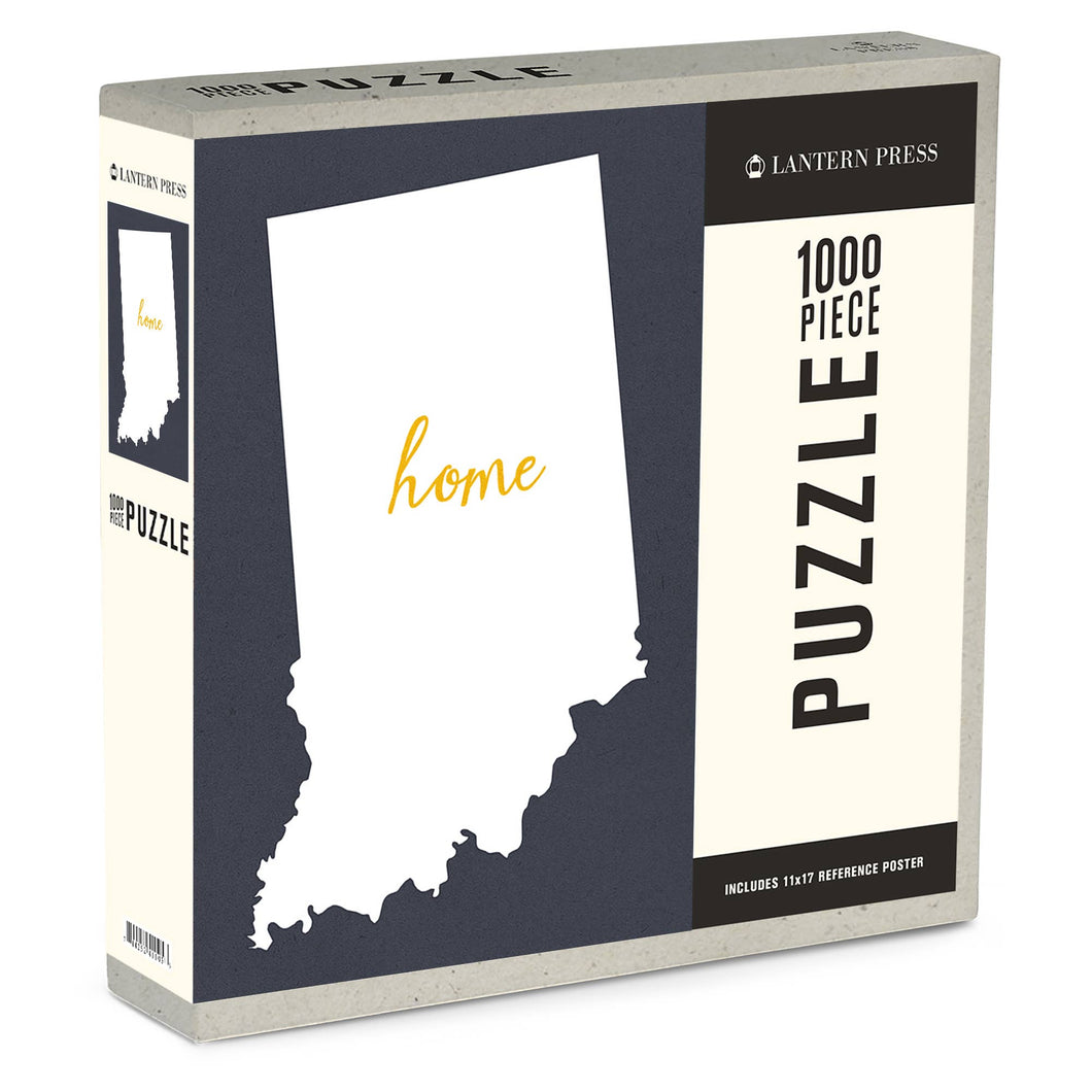 Indiana, White on Gray | 1000 Piece Puzzle
