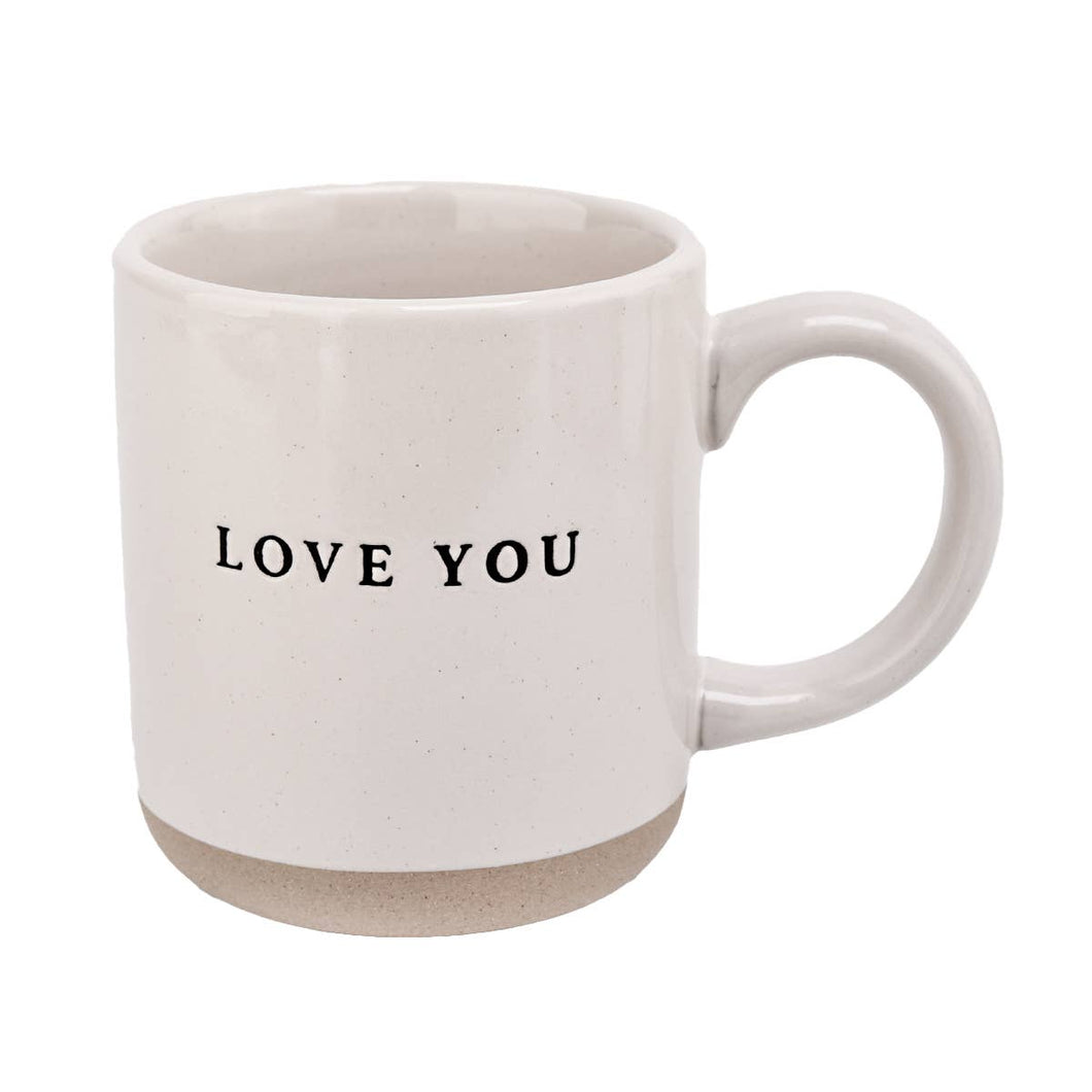 Love You - Cream Stoneware Coffee Mug - 14 oz