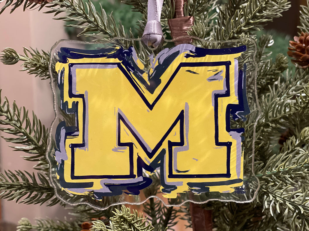 University of Michigan Acrylic Ornament by Justin Patten