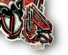 Load image into Gallery viewer, Ball State University Mini Vinyl Sticker by Justin Patten
