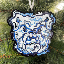 Load image into Gallery viewer, Butler Bulldog acrylic ornament by Justin Patten in black or clear 
