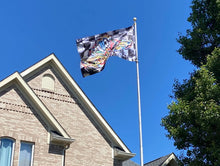 Load image into Gallery viewer, Indianapolis Motor Speedway Wing and Wheel Flag for Flag Pole (5’x3’ ft.) by Justin Patten
