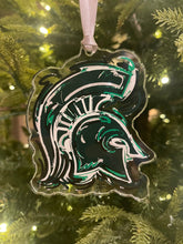 Load image into Gallery viewer, Michigan State University Spartan Helmet Ornament by Justin Patten
