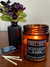 Load image into Gallery viewer, Black Violet &amp; Suede Soy Candle

