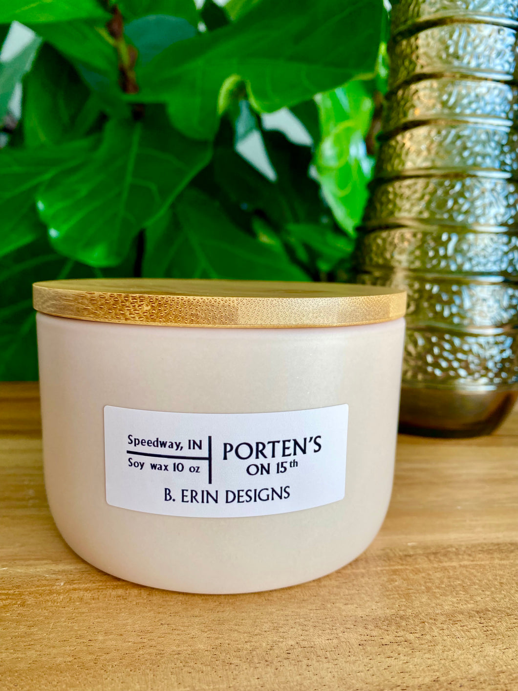 B. Erin Designs candle in 10 oz blush jar.  