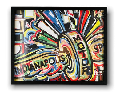 IMS Wing and Wheel print on canvas by Justin Patten 20X16