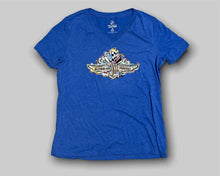 Load image into Gallery viewer, Indianapolis Motor Speedway Wing and Wheel Women&#39;s V-Neck Tee by Justin Patten (3 Colors)
