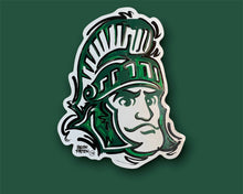 Load image into Gallery viewer, Michigan State University Sparty Face Vinyl Sticker by Justin Patten
