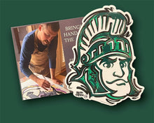 Load image into Gallery viewer, Michigan State University Mascot Face Magnet by Justin Patten
