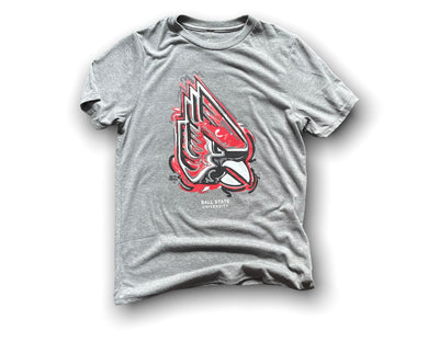 Ball State University youth tee in heather grey
