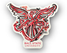Load image into Gallery viewer, Ball State University Beneficence Statue Vinyl Sticker by Justin Patten
