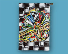 Load image into Gallery viewer, Indianapolis Motor Speedway Wing and Wheel House Flag (28&quot;x 42&quot; in) by Justin Patten
