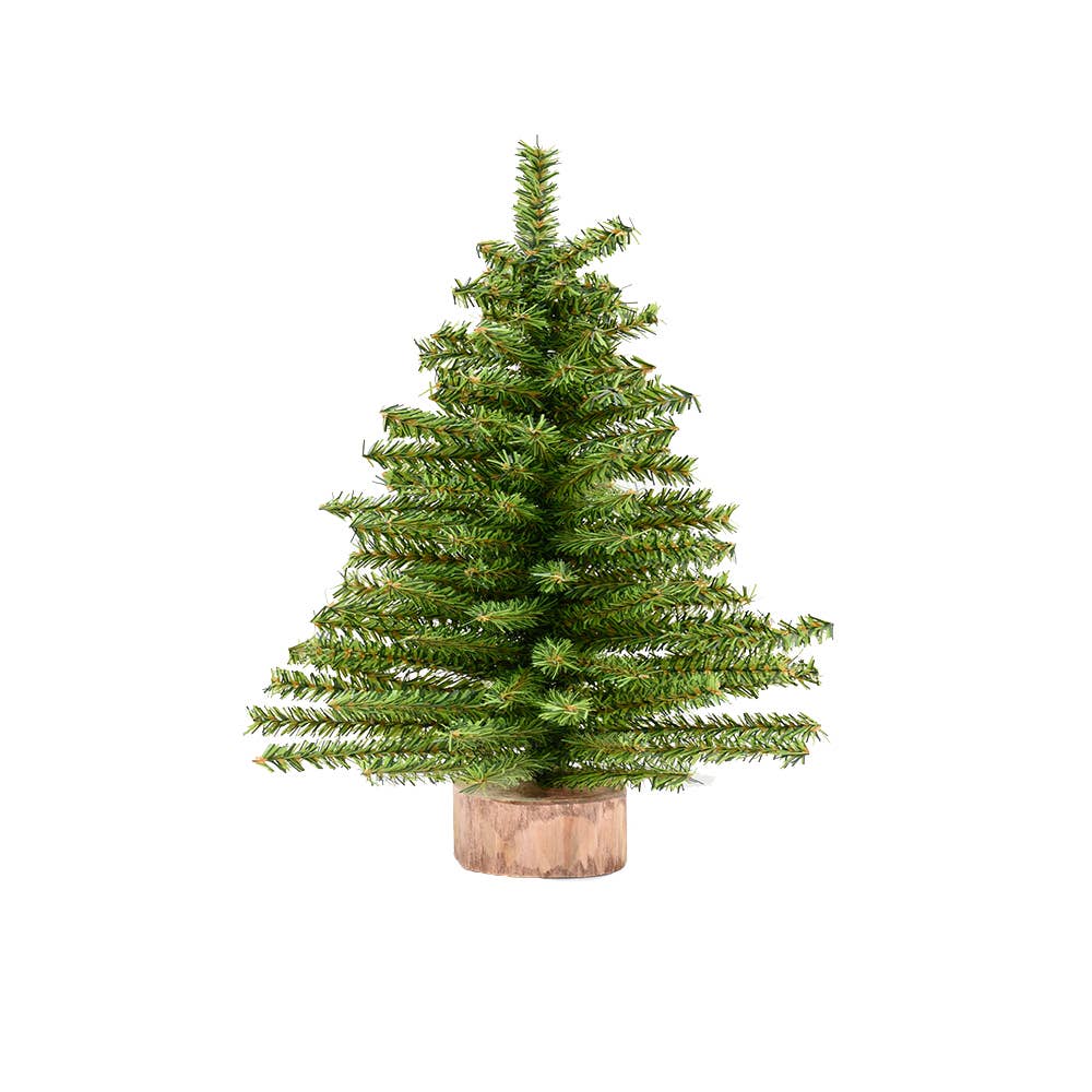 The best mini pine tree with wood base, unlit 