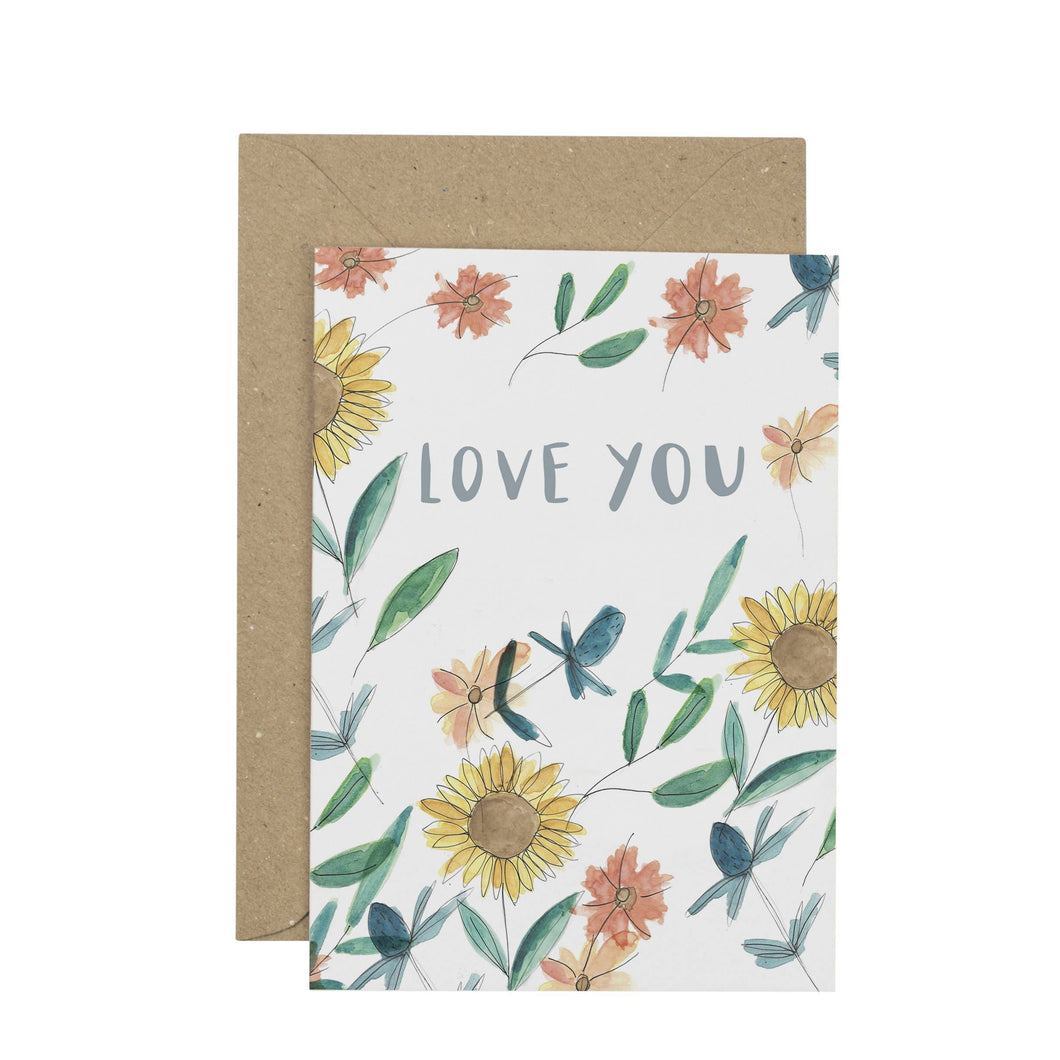 Sunflower Love You Greetings Card