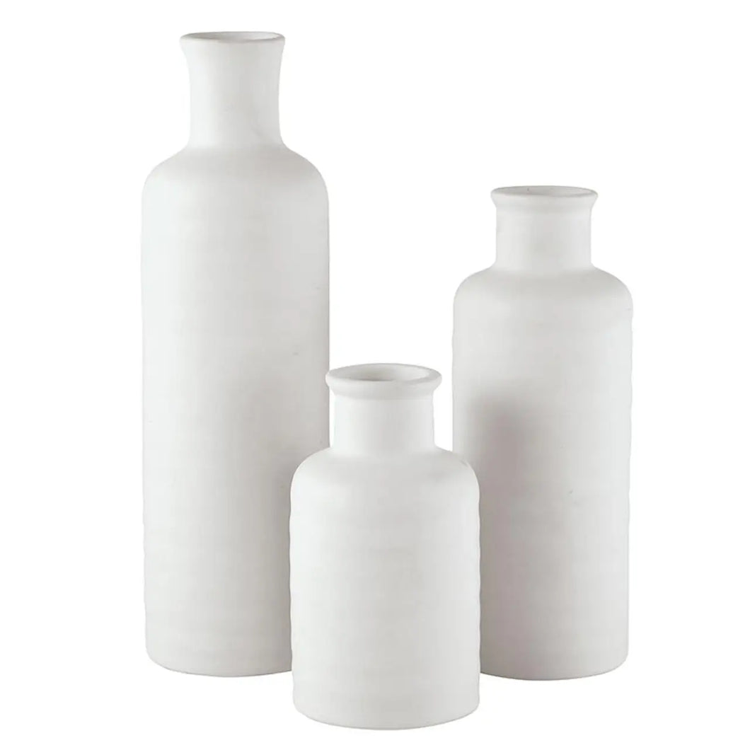 White Ceramic Vases | 3 Sizes