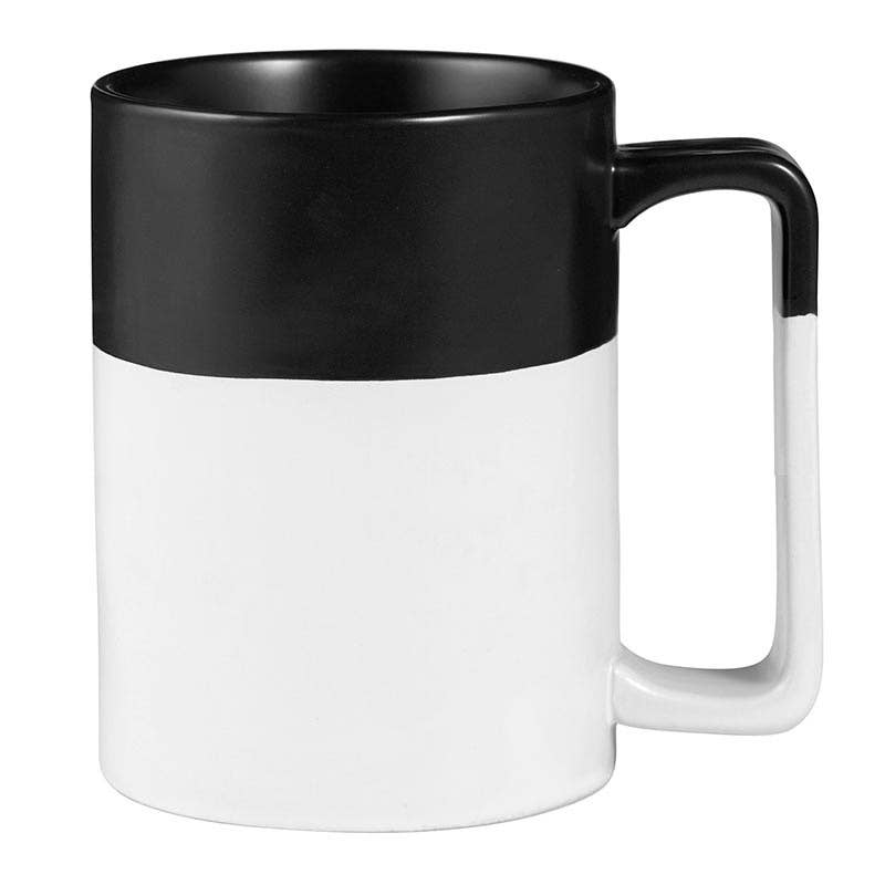 Colorblock Matte Black & White Mug