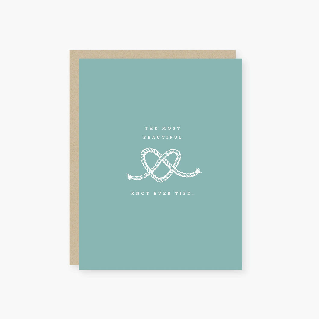 Card reads: the most beautiful knot ever tied