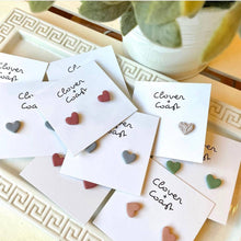 Load image into Gallery viewer, Micro Heart Clay Studs | 3 Colors
