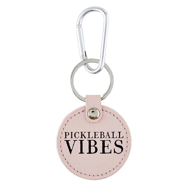 Round Leather Keychain - Pickleball Vibes