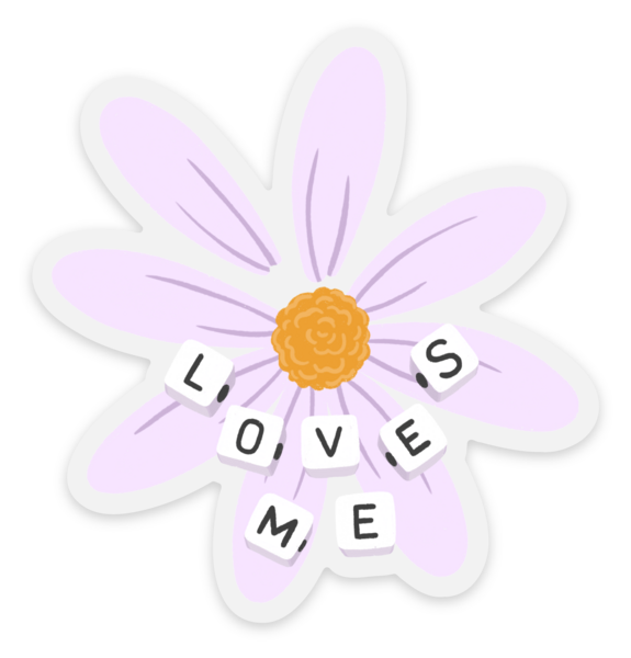 Taylor Swift Inspired Clear Loves Me Daisy Sticker, 3x3in
