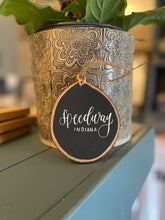 Load image into Gallery viewer, Speedway, IN Wood Slice Ornament | By Leaf Calligraphy
