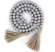 Load image into Gallery viewer, Eco-Friendly Wood Bead Garland w/ Tassels
